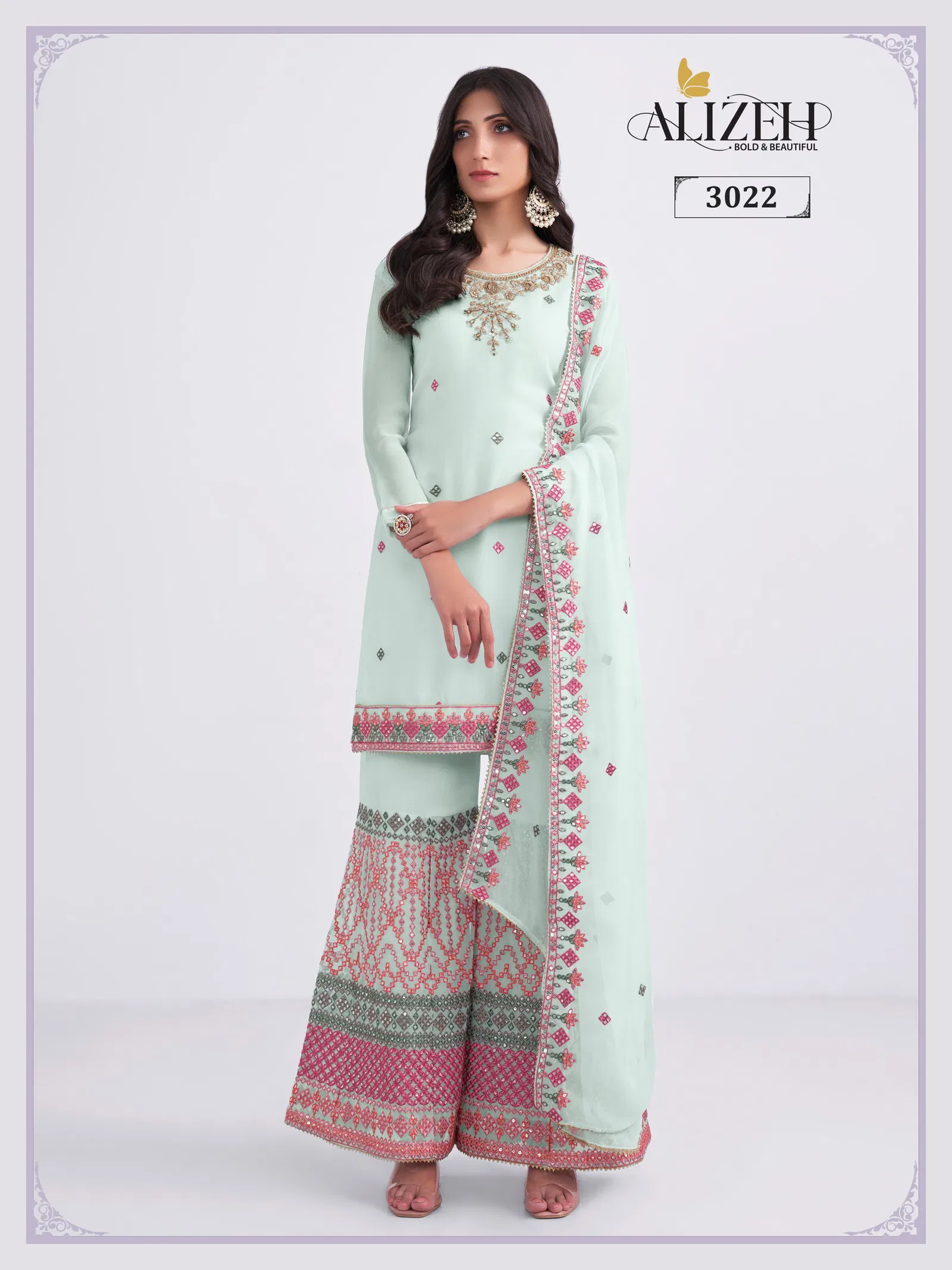 Almora Vol 6 by Alizeh Georgette Sharara Salwar Kameez